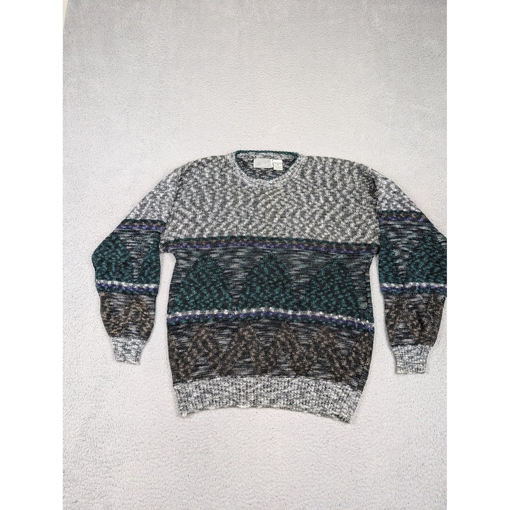 Vintage Method Sweater‎ Mens Large Multicolor Geometric Knit Crewneck 90s